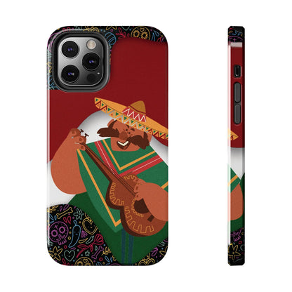 Mexico Mariachi Guitarist Tough Phone Case — Colorful Mexican Folk Art iPhone Cover - DiwaKi