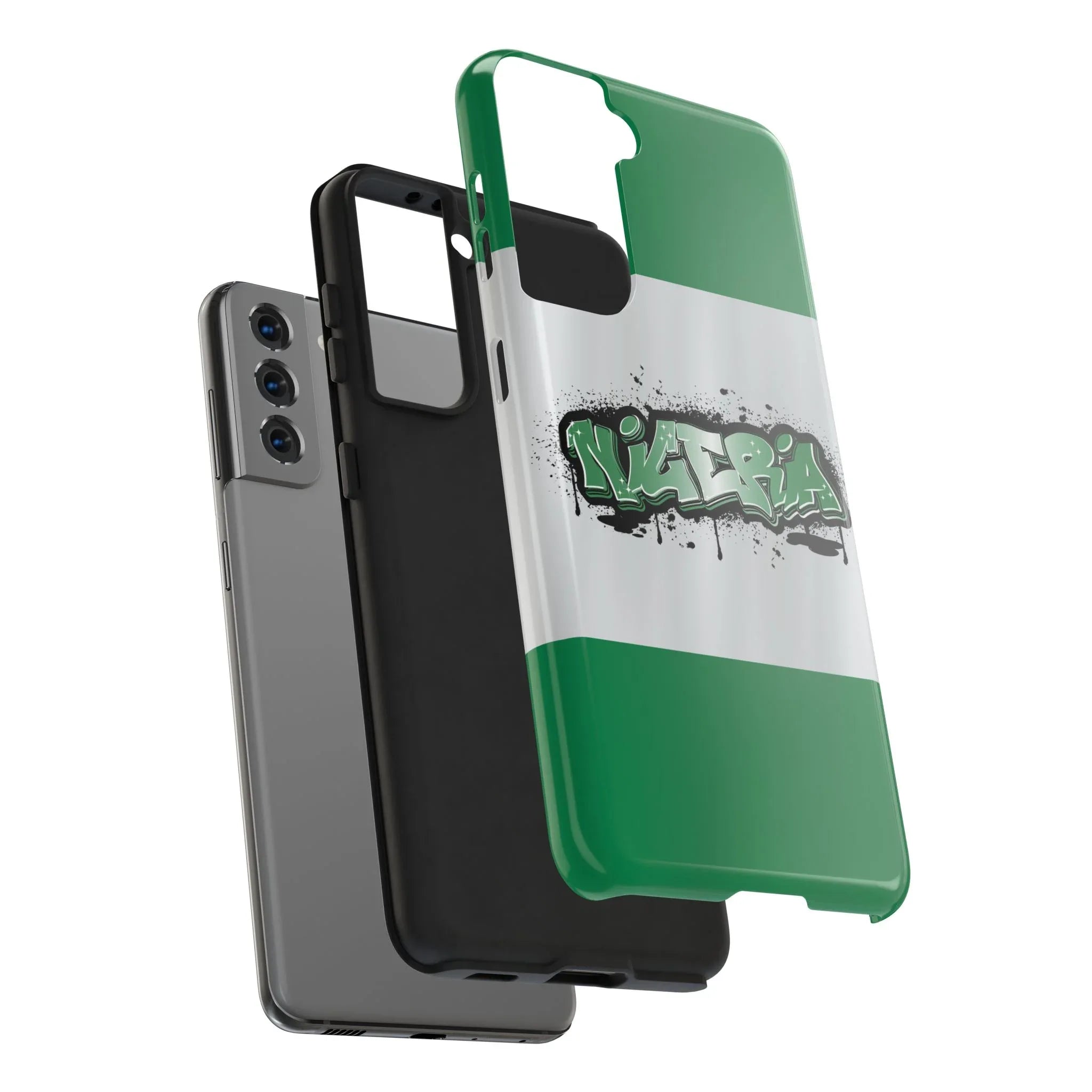 Tough Phone Case — Nigeria Flag Graffiti Design - DiwaKi