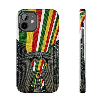 Togo Tough Phone Case — Durable Denim Look with Red Yellow Green Design - DiwaKi