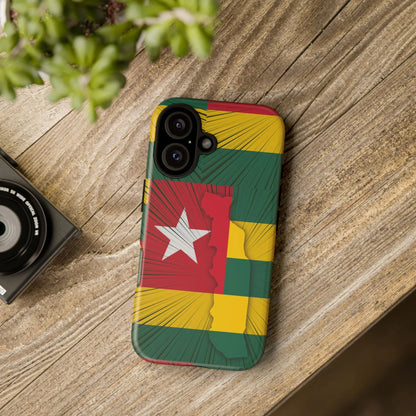 Togo Flag Tough Phone Case – Protective Stripe Design - DiwaKi