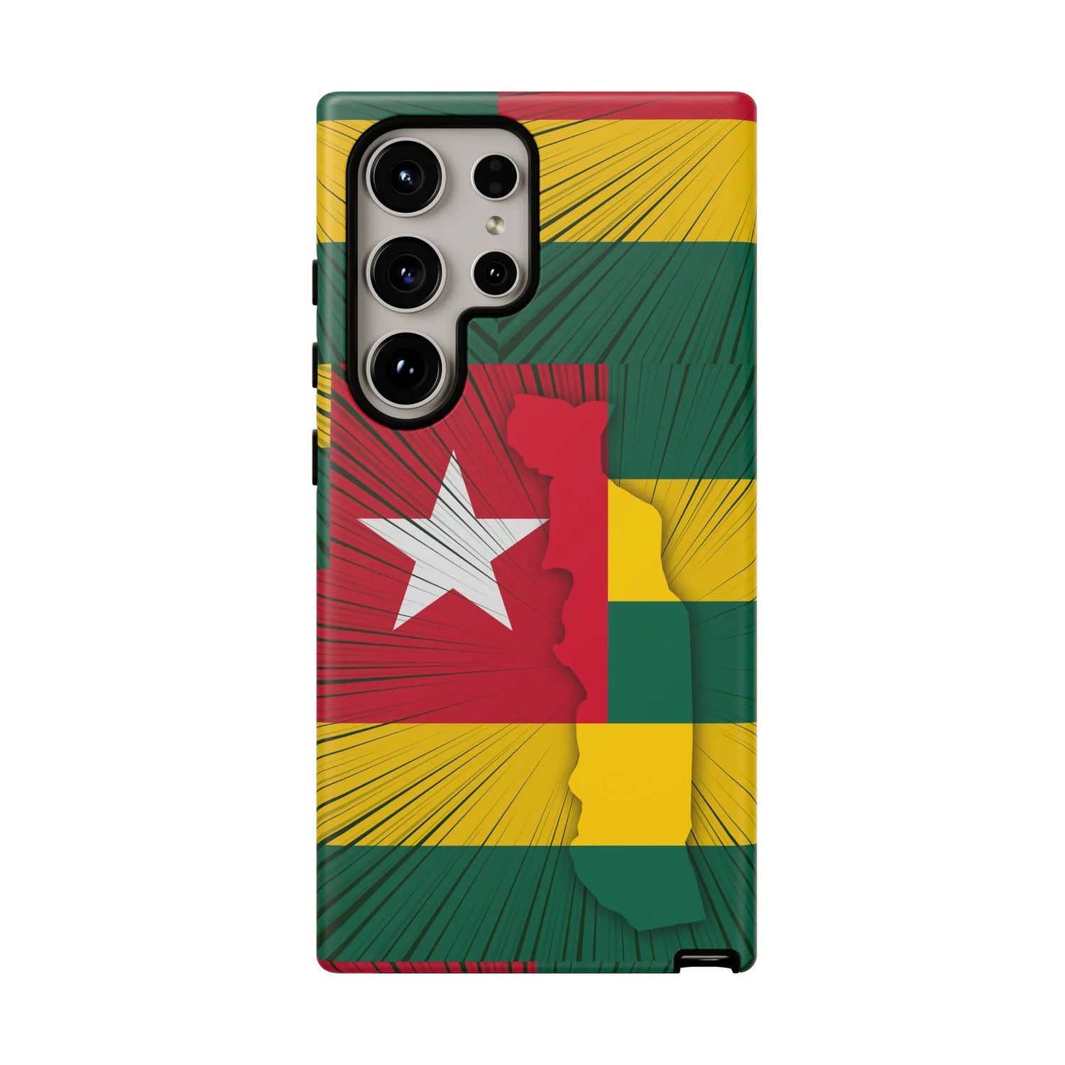 Togo Flag Tough Phone Case – Protective Stripe Design - DiwaKi