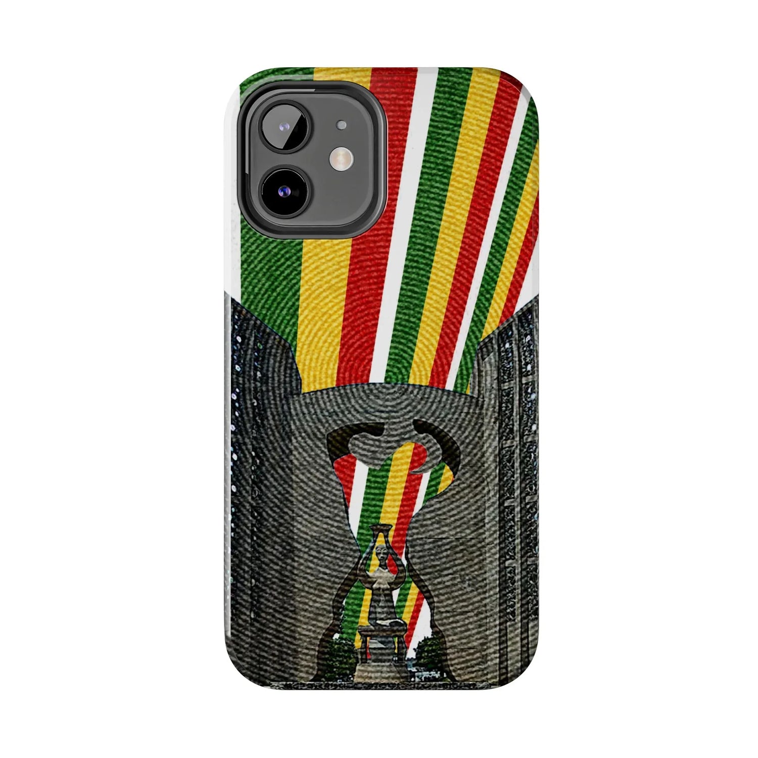 Togo Tough Phone Case — Durable Denim Look with Red Yellow Green Design - DiwaKi