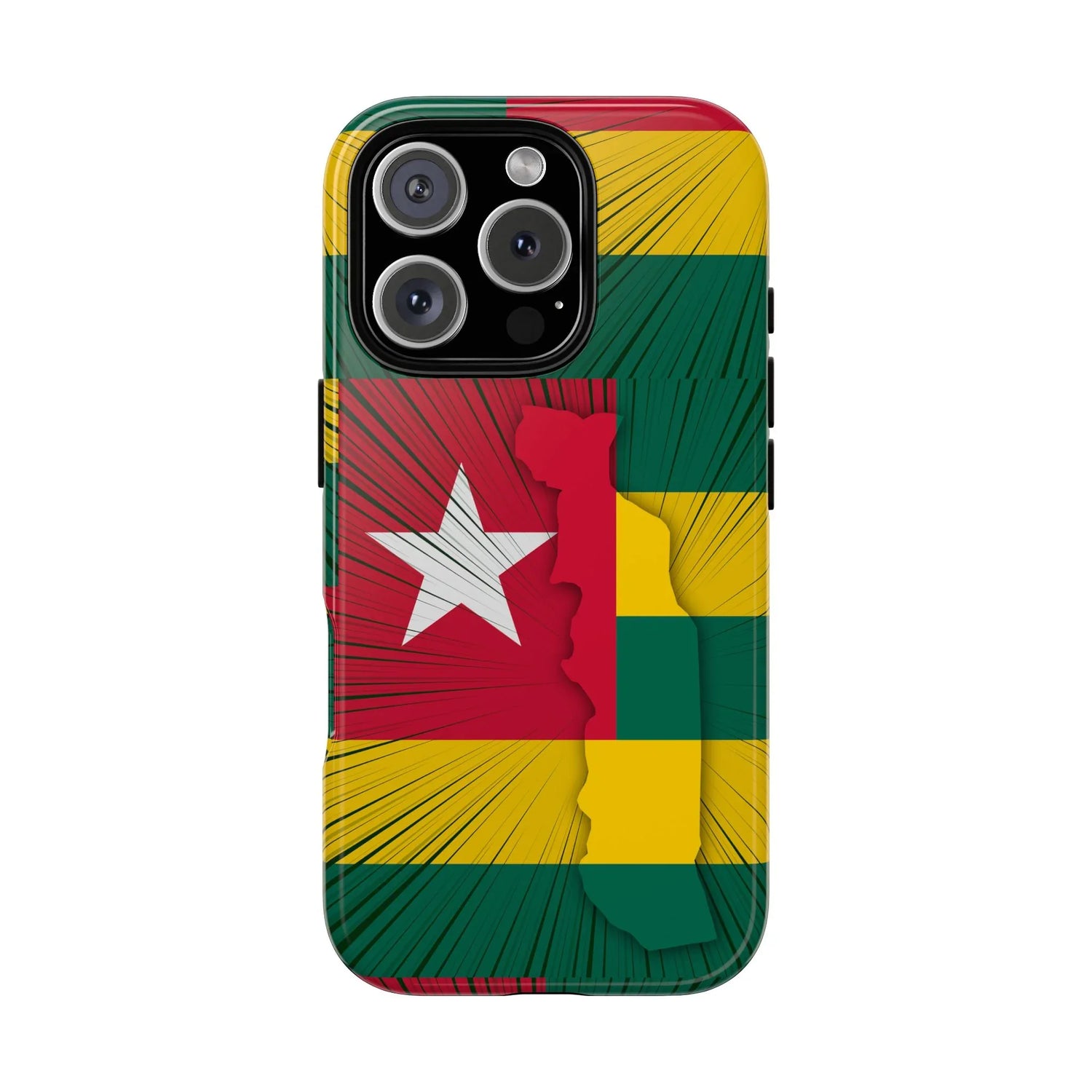 Togo Flag Tough Phone Case – Protective Stripe Design - DiwaKi