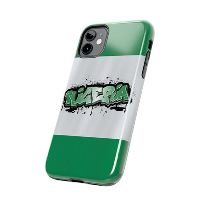 Tough Phone Case — Nigeria Flag Graffiti Design - DiwaKi