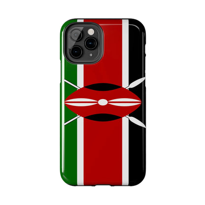 Kenya Flag Tough Phone Case — Protective Tribal Shield Design - DiwaKi