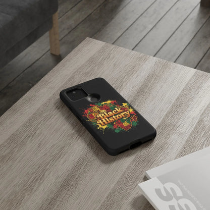 Black History Phone Case — Afrocentric Map Design, Bold Red‑Green‑Gold Splash - DiwaKi