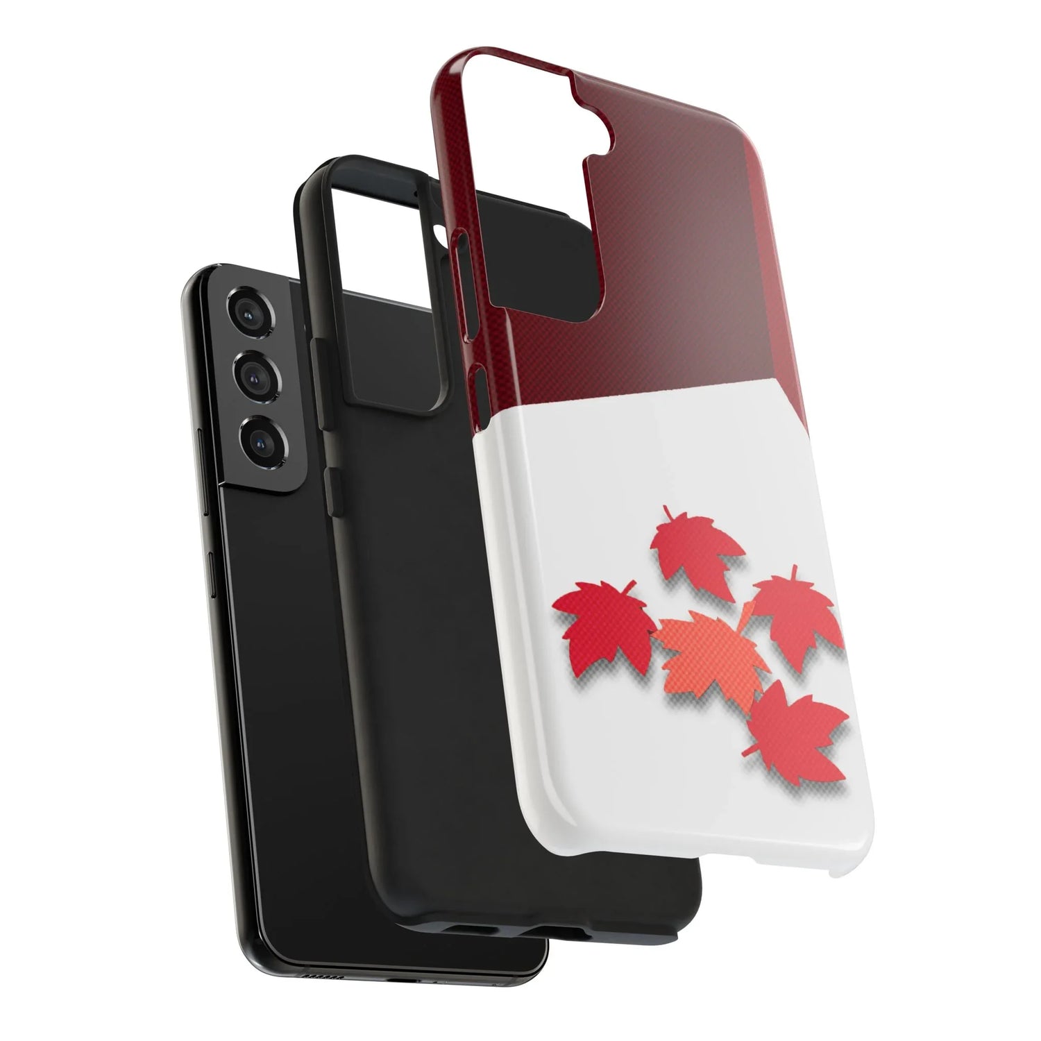 Canada Autumn Maple Tough Phone Case — Red &amp; White Protective Fall Design - DiwaKi
