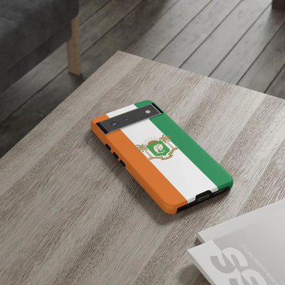 Ivory Coast Flag Tough Phone Case — Orange White Green Shield Crest - DiwaKi