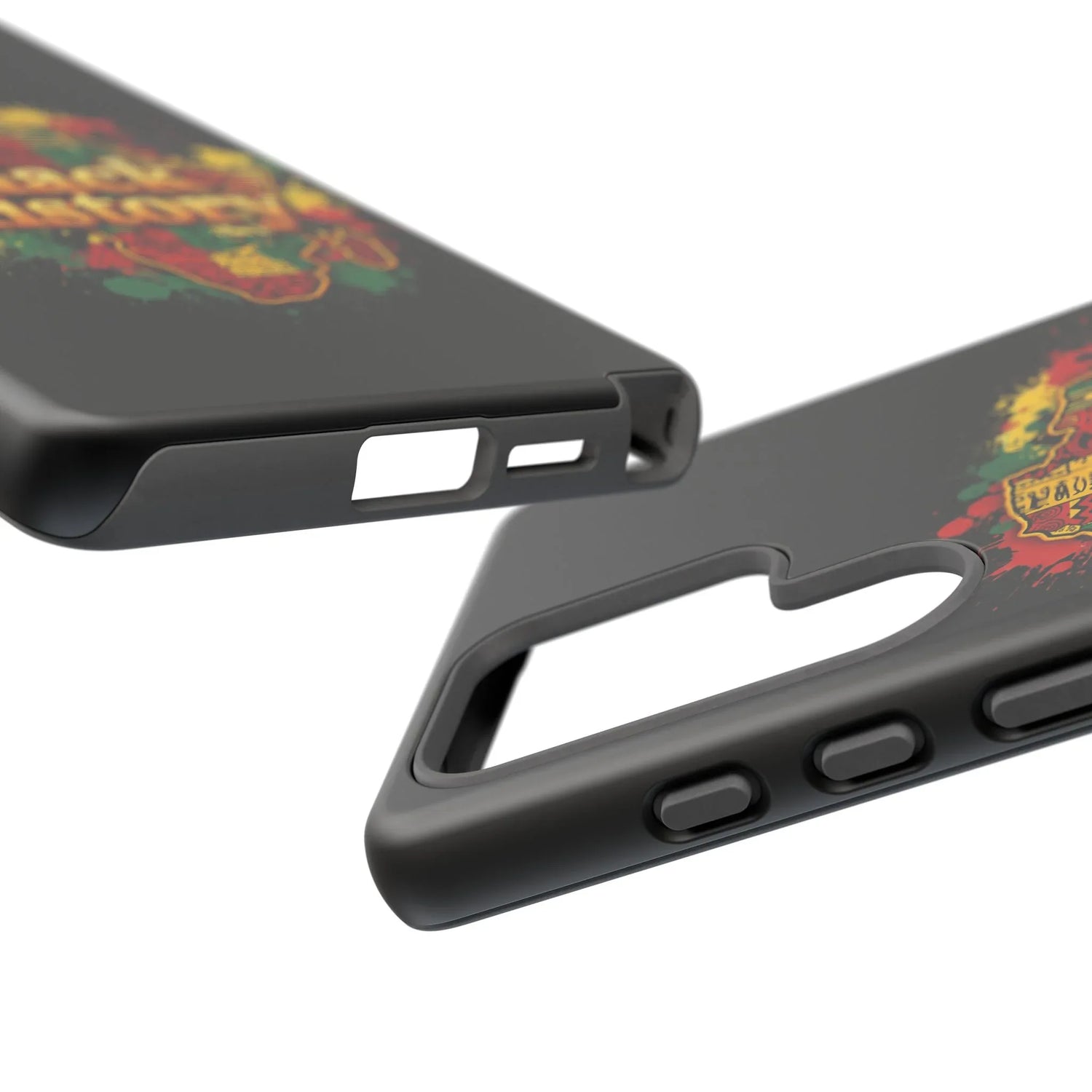 Black History Phone Case — Afrocentric Map Design, Bold Red‑Green‑Gold Splash - DiwaKi