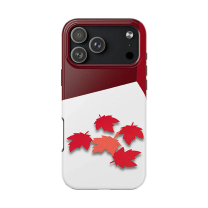 Canada Autumn Maple Tough Phone Case — Red &amp; White Protective Fall Design - DiwaKi