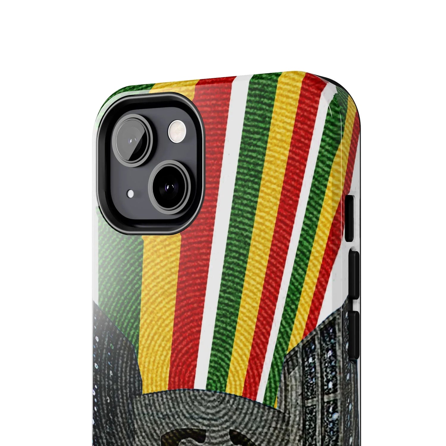 Togo Tough Phone Case — Durable Denim Look with Red Yellow Green Design - DiwaKi