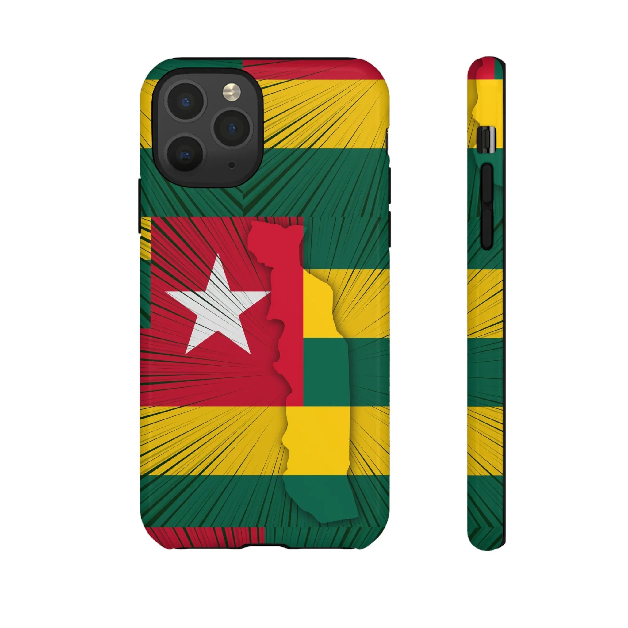 Togo Flag Tough Phone Case – Protective Stripe Design - DiwaKi