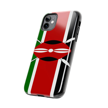 Kenya Flag Tough Phone Case — Protective Tribal Shield Design - DiwaKi