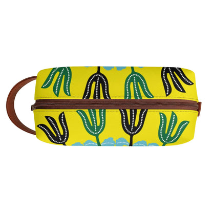 Travel Twill PU Leather Toilettrie Bag Makeup Cosmetics - DiwaKi