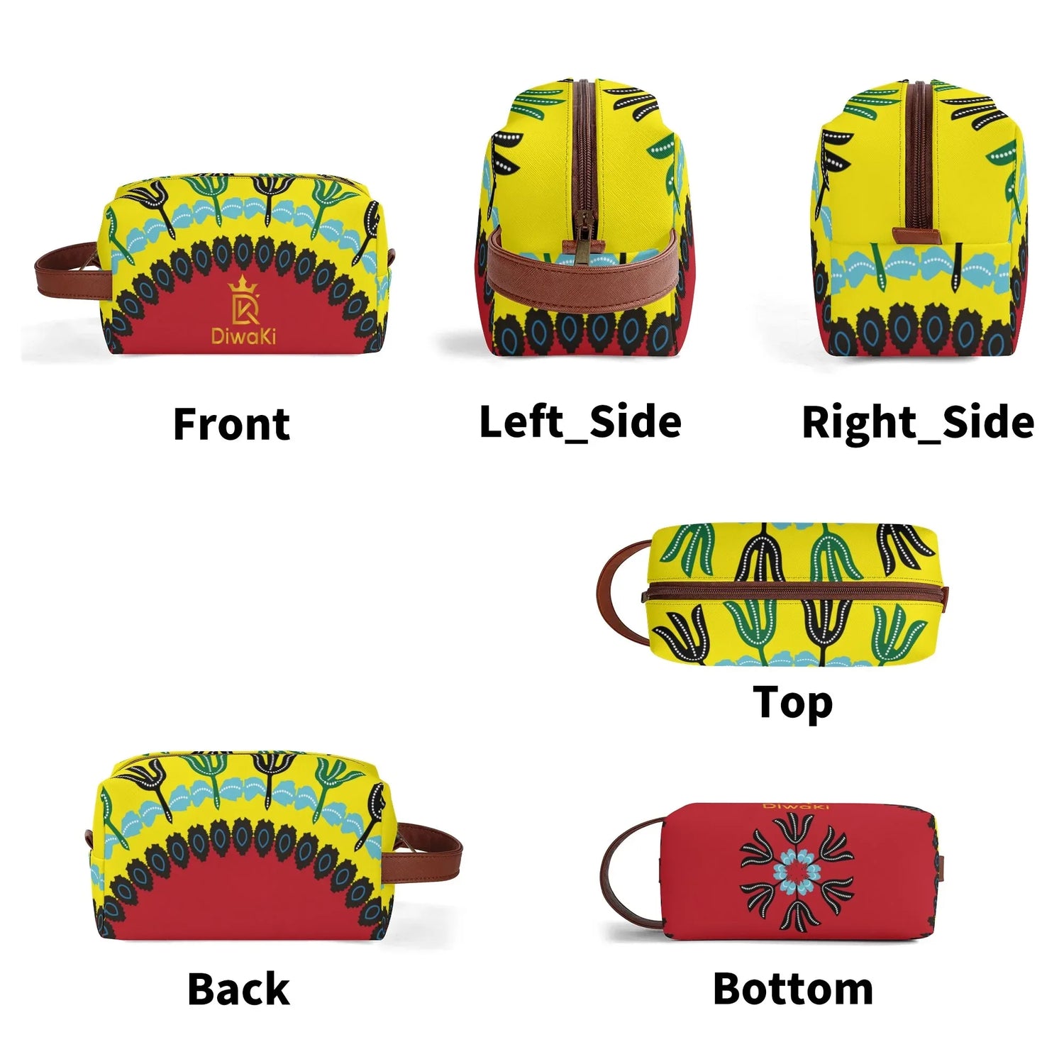 Travel Twill PU Leather Toilettrie Bag Makeup Cosmetics - DiwaKi