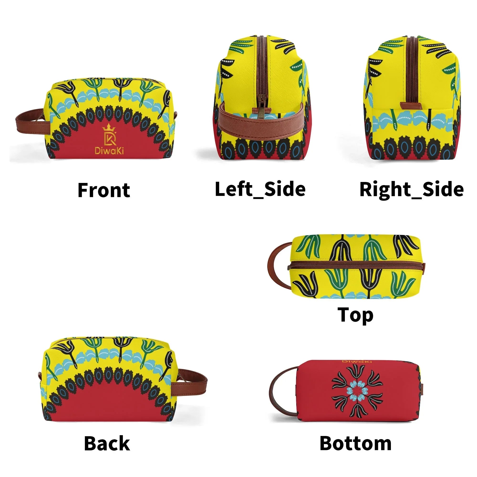 Travel Twill PU Leather Toilettrie Bag Makeup Cosmetics - DiwaKi