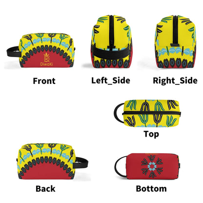 Travel Twill PU Leather Toilettrie Bag Makeup Cosmetics - DiwaKi