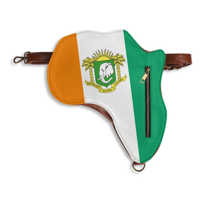 PU Leather Africa Map Bag for Cote d&