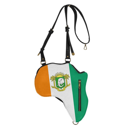 PU Leather Africa Map Bag for Cote d&