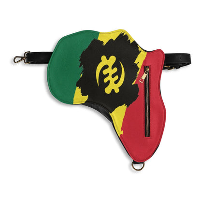 PU Leather Africa Map Bag for Adinkra, Ghana flag - DiwaKi