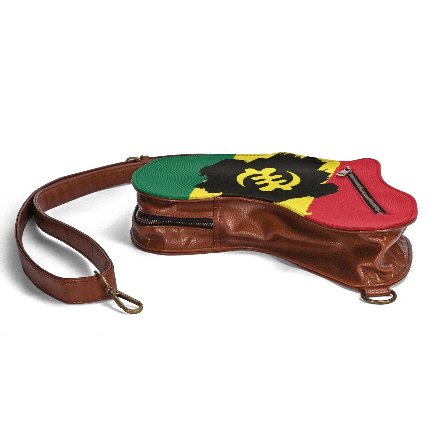 PU Leather Africa Map Bag for Adinkra, Ghana flag - DiwaKi
