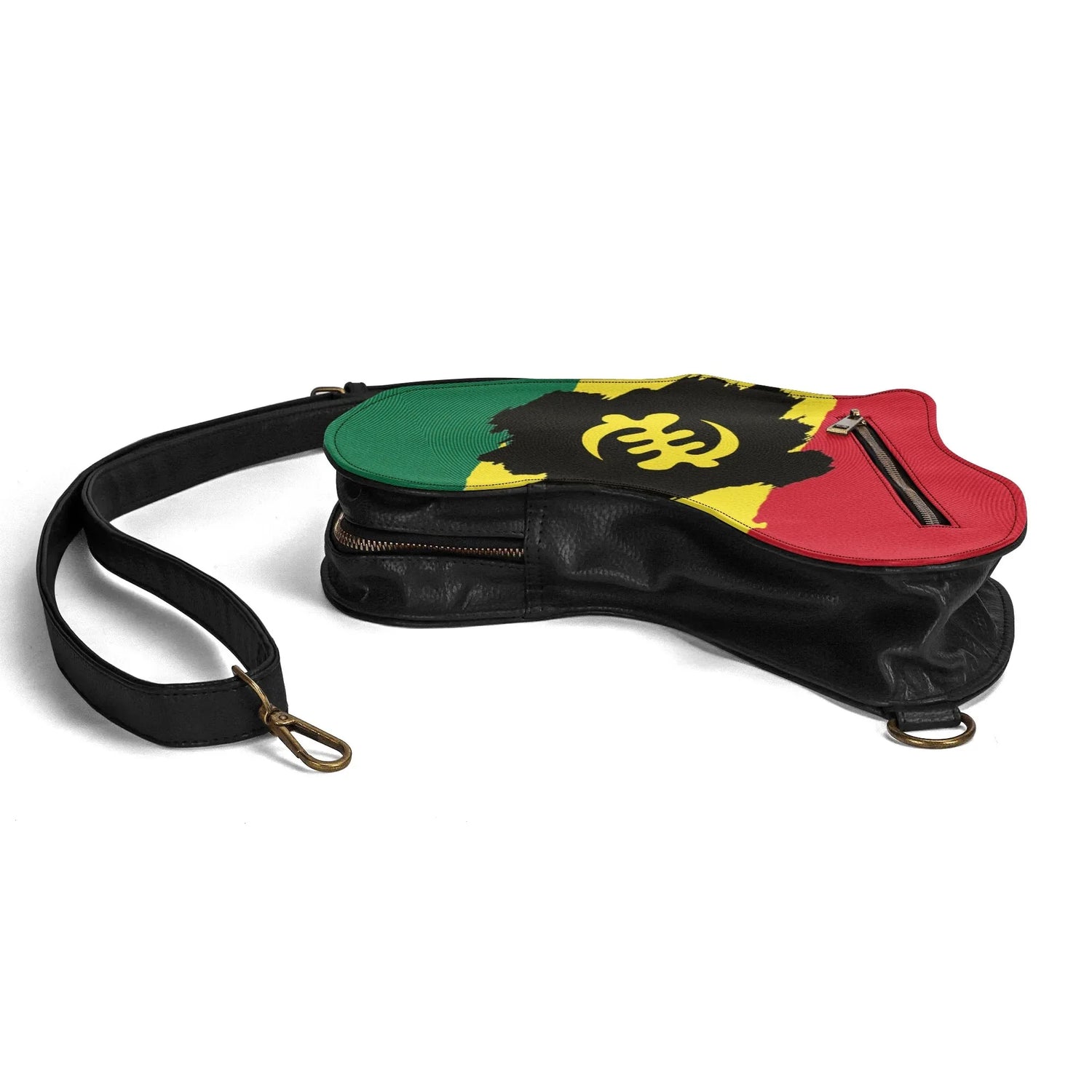 PU Leather Africa Map Bag for Adinkra, Ghana flag - DiwaKi