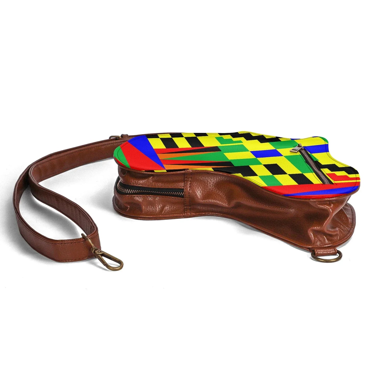 PU Leather Africa Map Bag for vibrant kente Lover Gift - DiwaKi