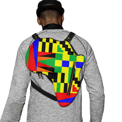 PU Leather Africa Map Bag for vibrant kente Lover Gift - DiwaKi