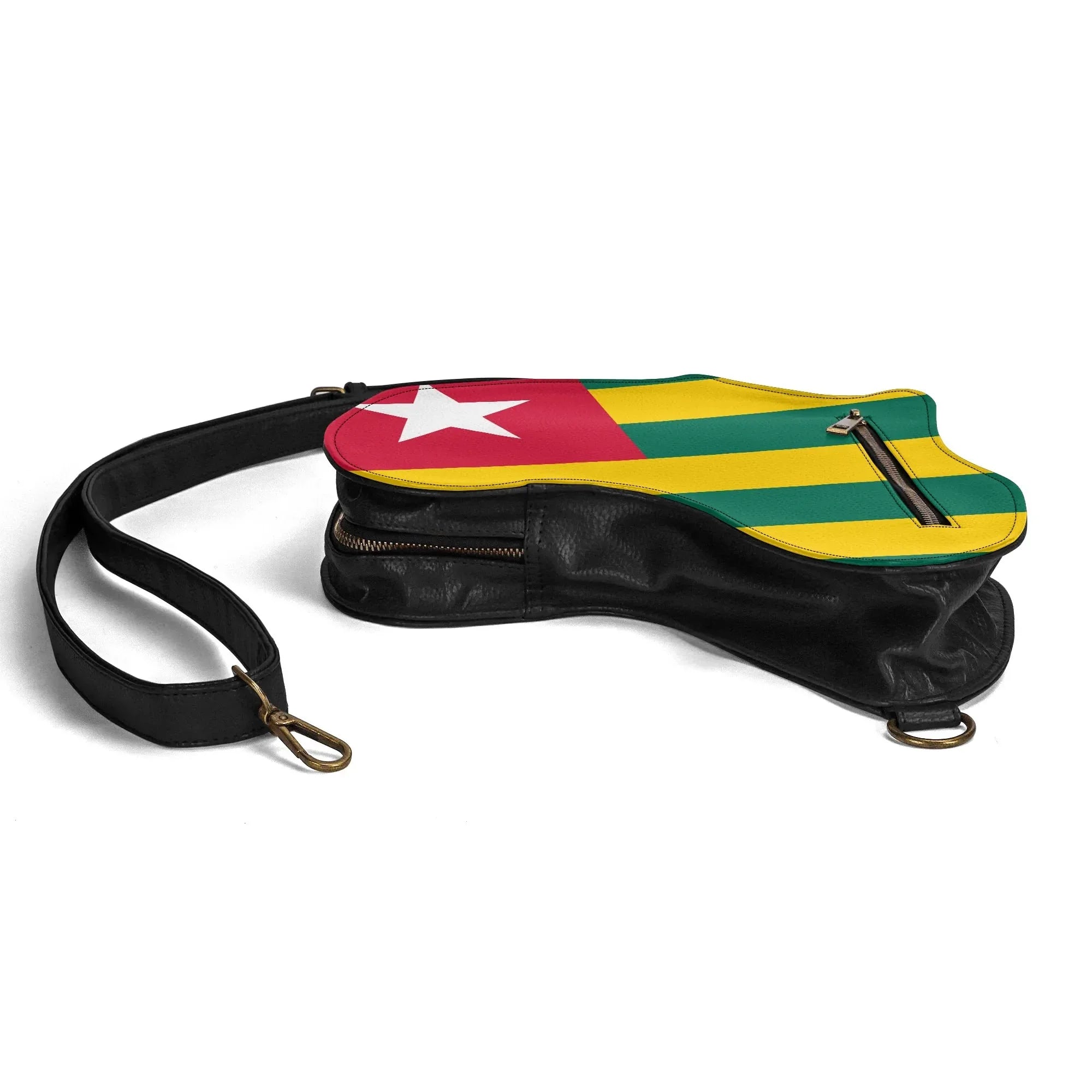 Africa Map Travel Backpack in Black &amp; Brown PU Leather, Perfect for Togo Enthusiasts - DiwaKi