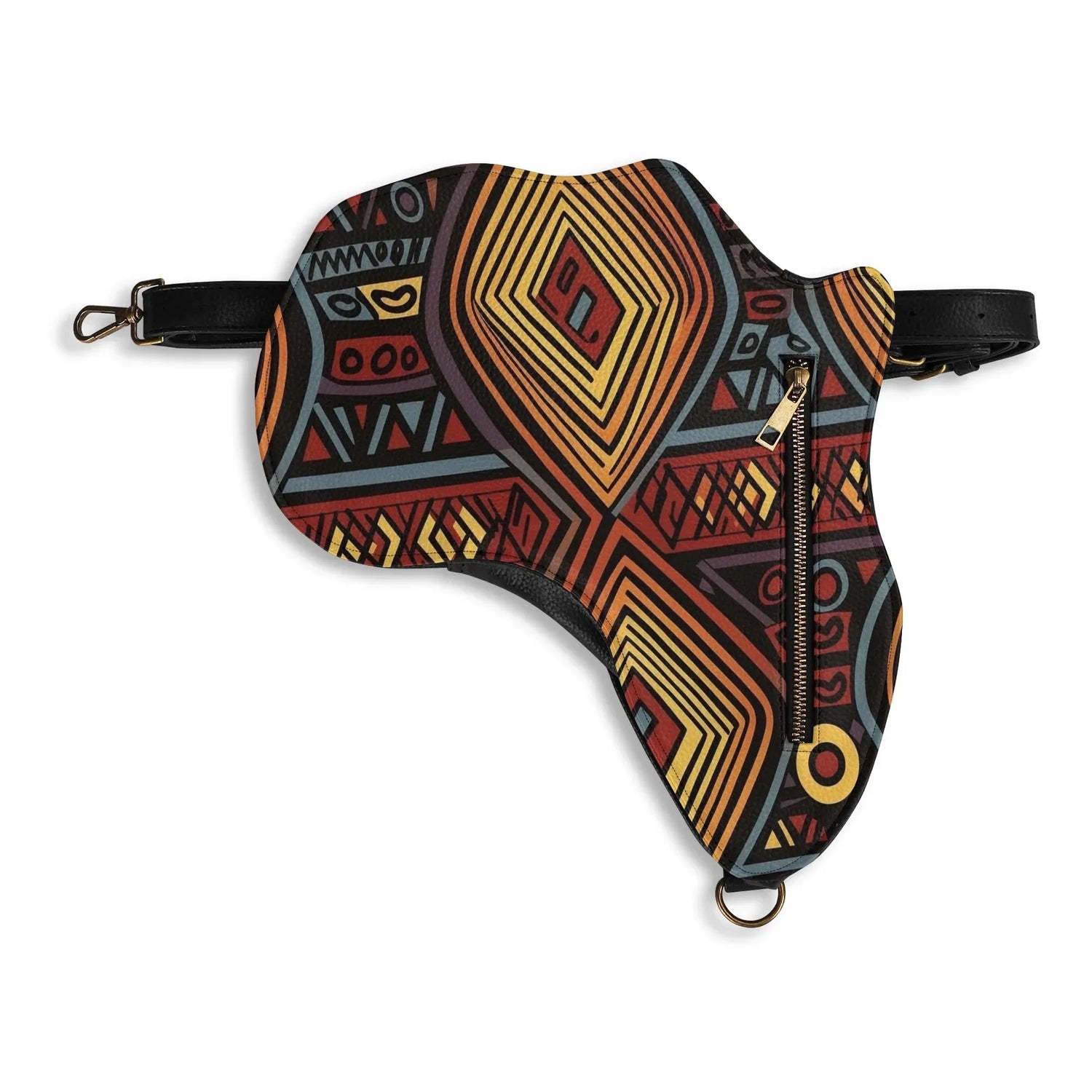 PU Leather Africa Map Bag for African wax print Lover Gift - DiwaKi