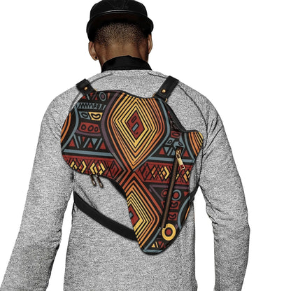 PU Leather Africa Map Bag for African wax print Lover Gift - DiwaKi