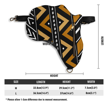 PU Leather Africa Map Bag for African mudcloth Lover Gift - DiwaKi