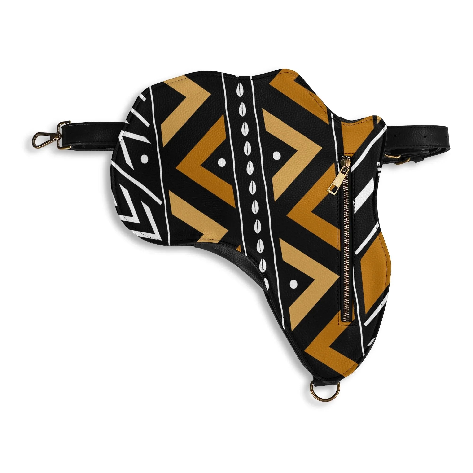 PU Leather Africa Map Bag for African mudcloth Lover Gift - DiwaKi
