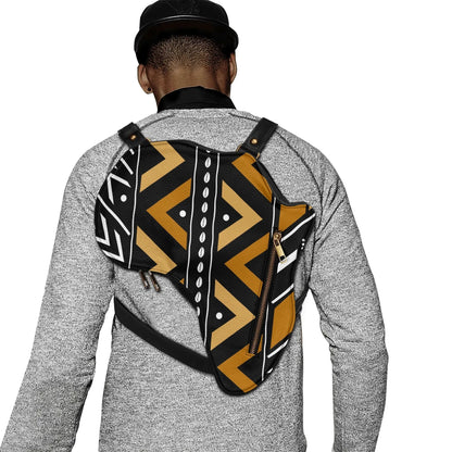 PU Leather Africa Map Bag for African mudcloth Lover Gift - DiwaKi