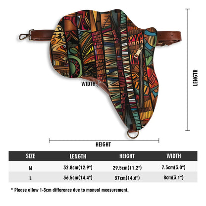 PU Leather Africa Map Bag for African wax print Lover Gift - DiwaKi
