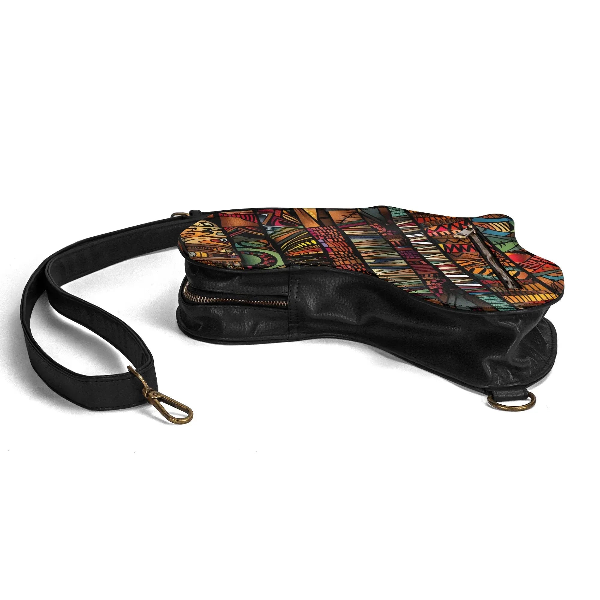 PU Leather Africa Map Bag for African wax print Lover Gift - DiwaKi