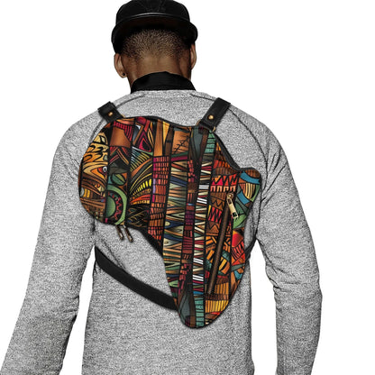 PU Leather Africa Map Bag for African wax print Lover Gift - DiwaKi