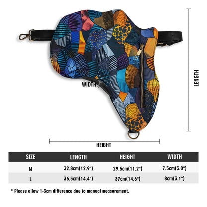 PU Leather Africa Map Bag for Africa wax colorful print Lover Gift - DiwaKi