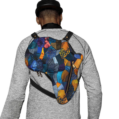 PU Leather Africa Map Bag for Africa wax colorful print Lover Gift - DiwaKi