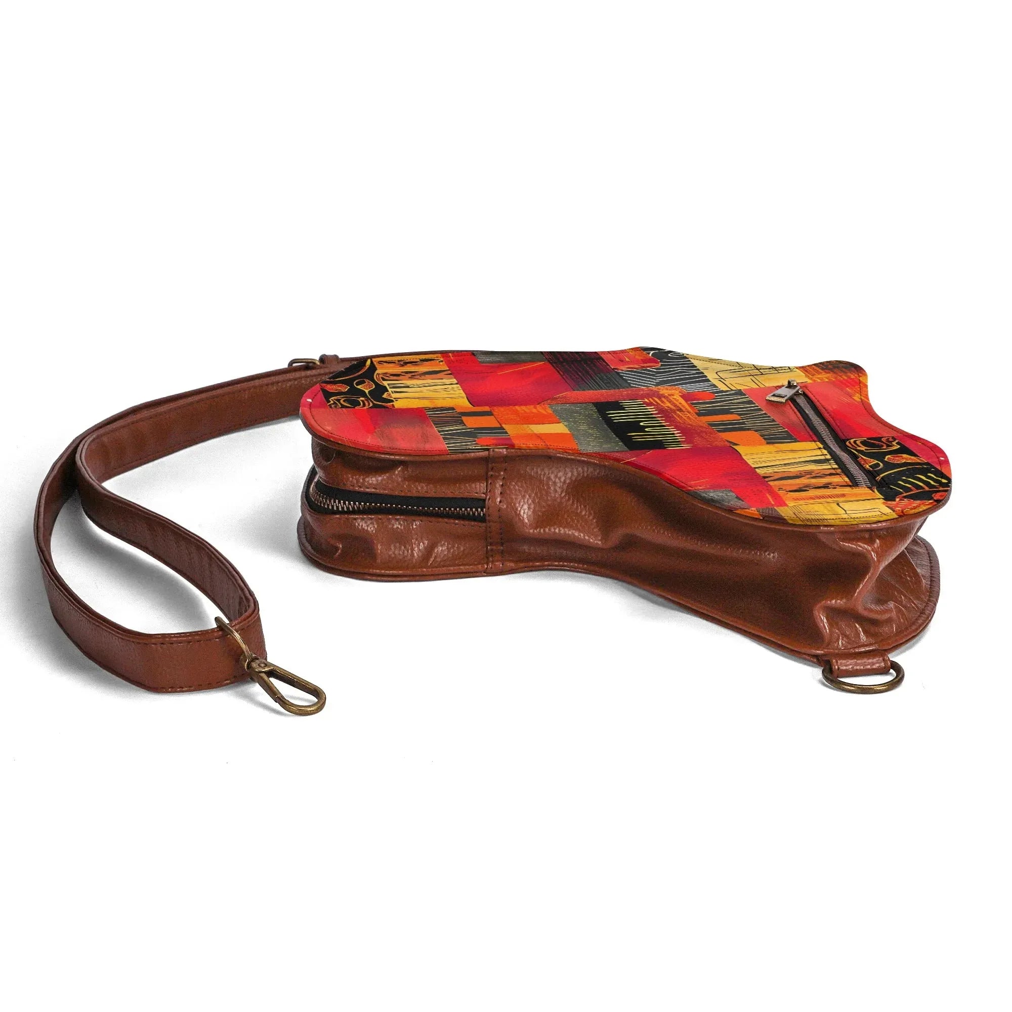 PU Leather Africa Map Bag for wax print Lover Gift - DiwaKi