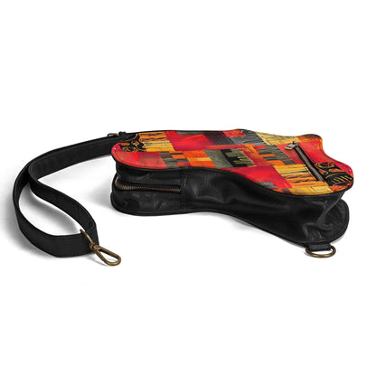 PU Leather Africa Map Bag for wax print Lover Gift - DiwaKi