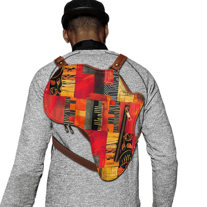 PU Leather Africa Map Bag for wax print Lover Gift - DiwaKi