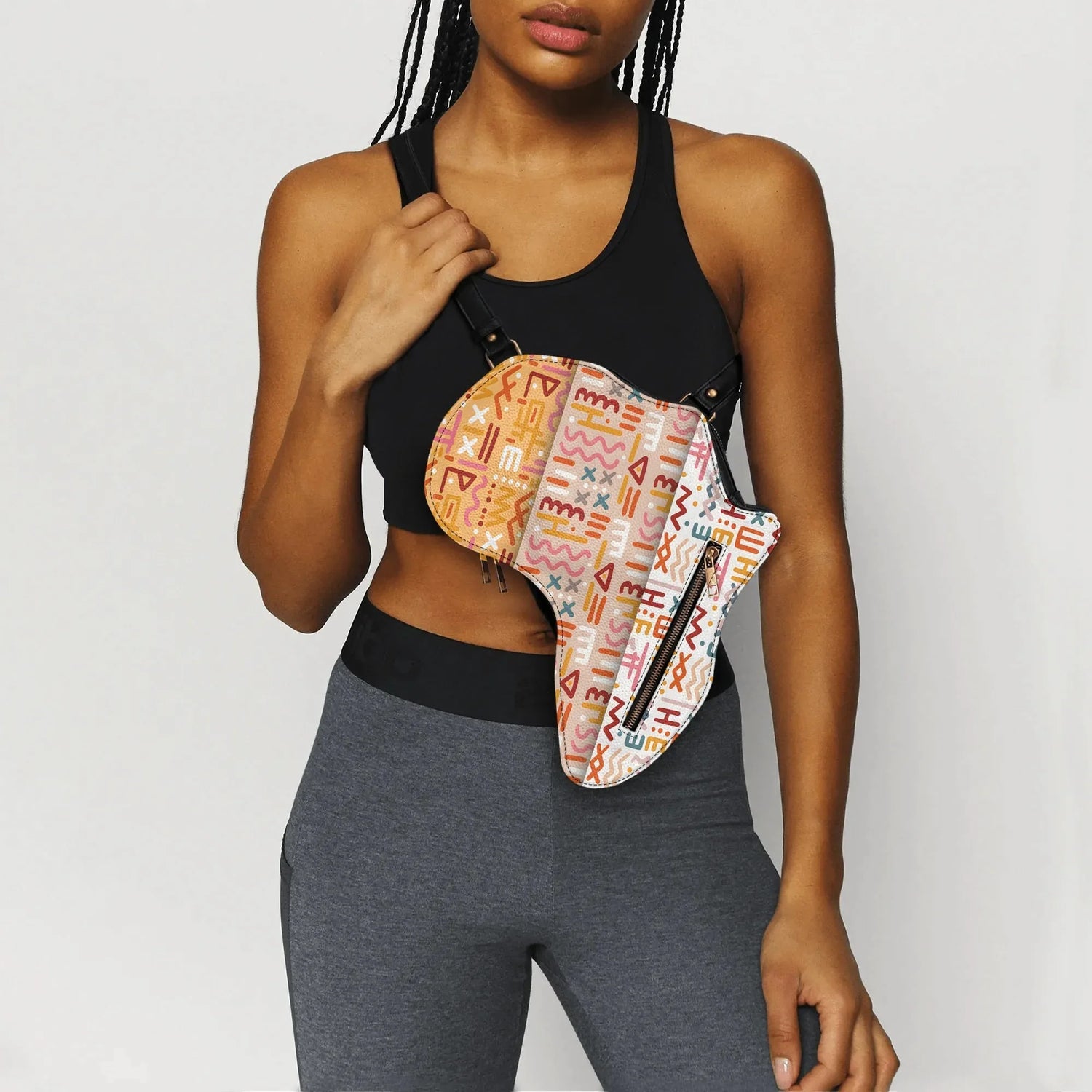 PU Leather Africa Map Bag for African bogolan Lover Gift - DiwaKi