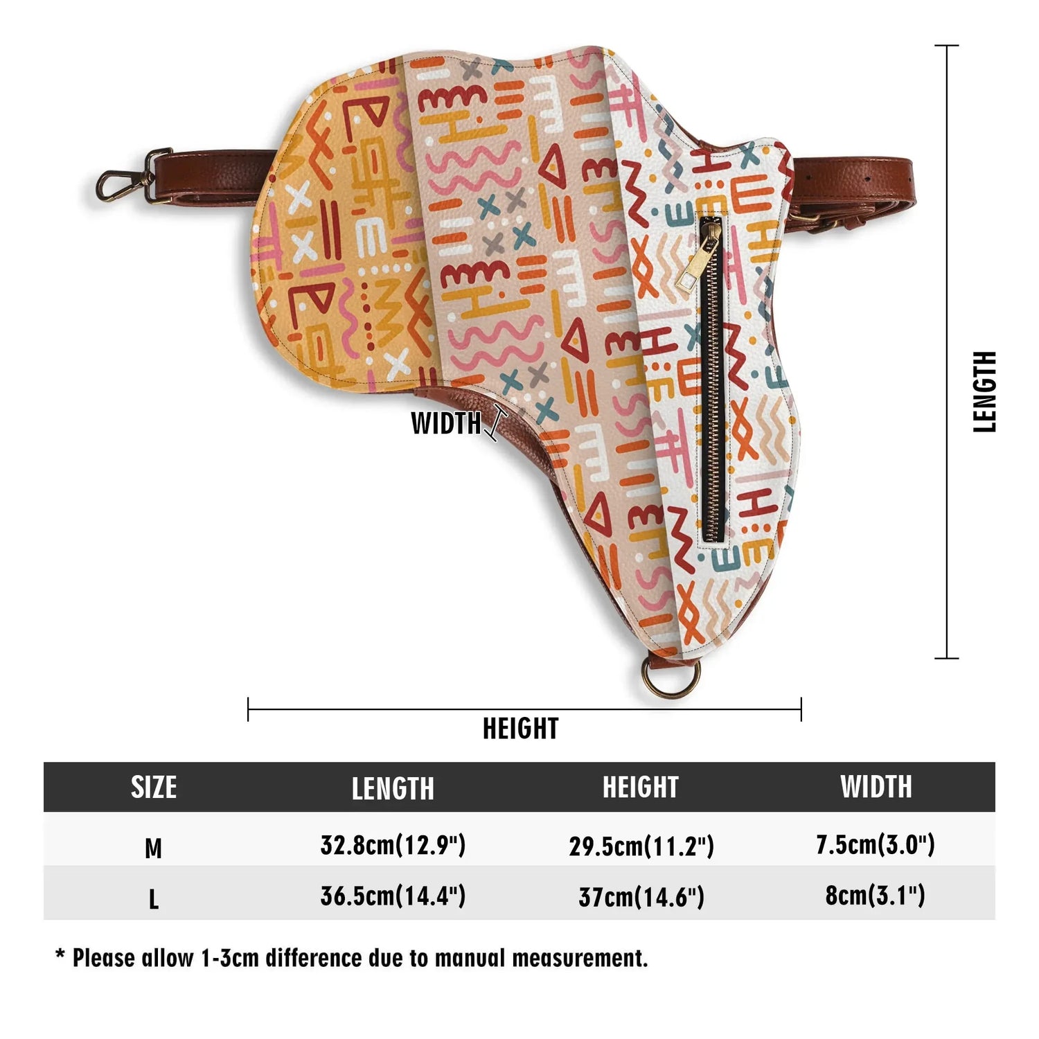 PU Leather Africa Map Bag for African bogolan Lover Gift - DiwaKi