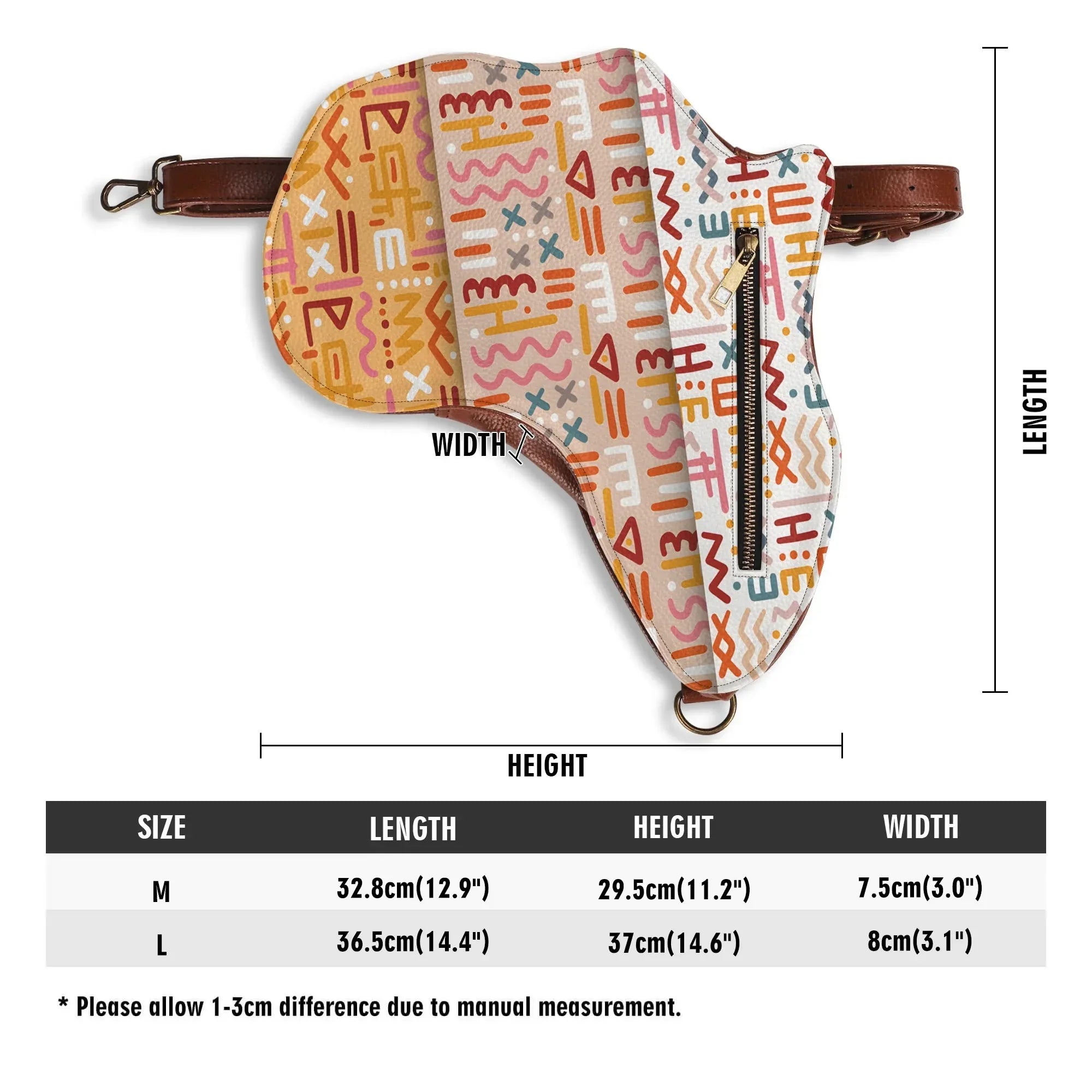 PU Leather Africa Map Bag for African bogolan Lover Gift - DiwaKi