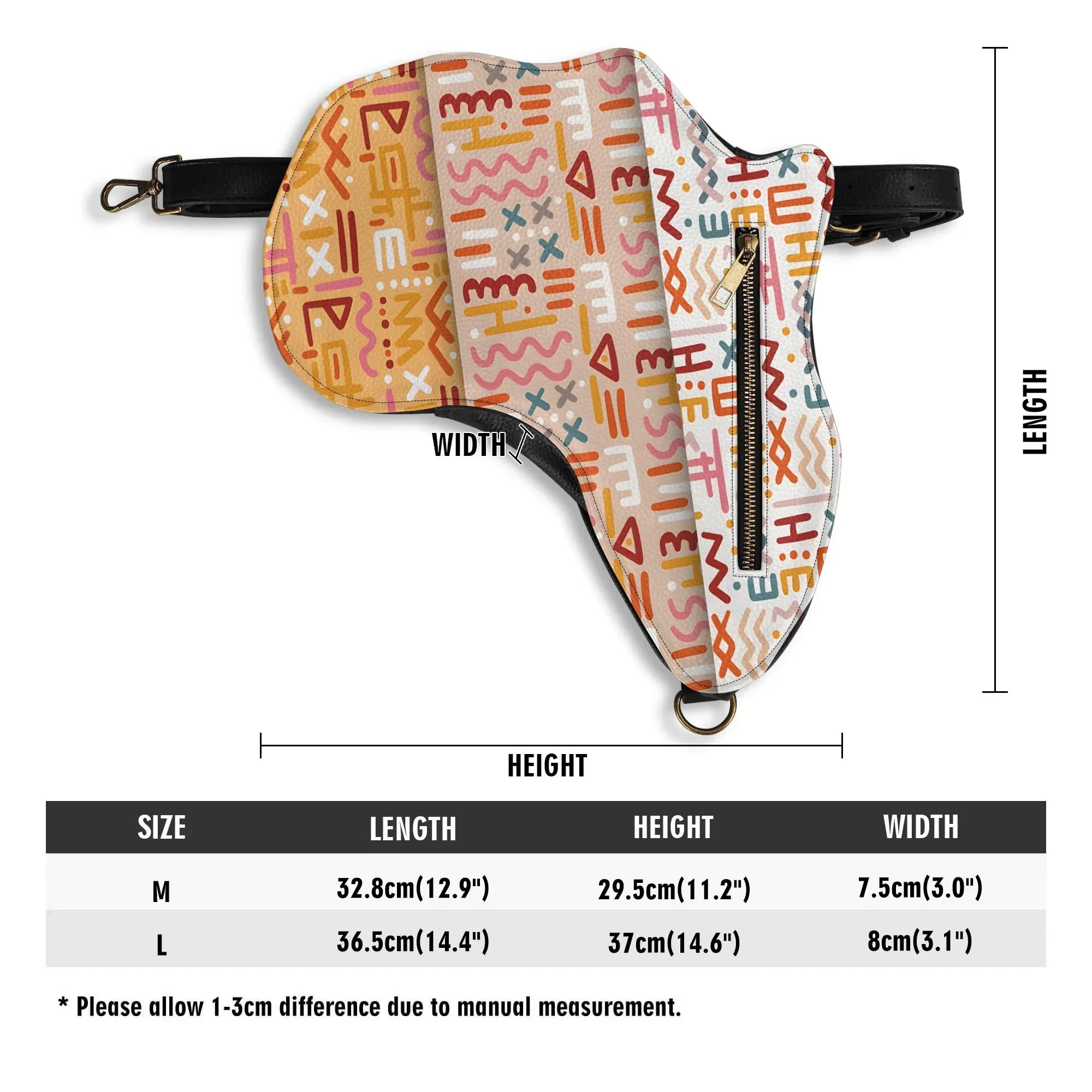 PU Leather Africa Map Bag for African bogolan Lover Gift - DiwaKi