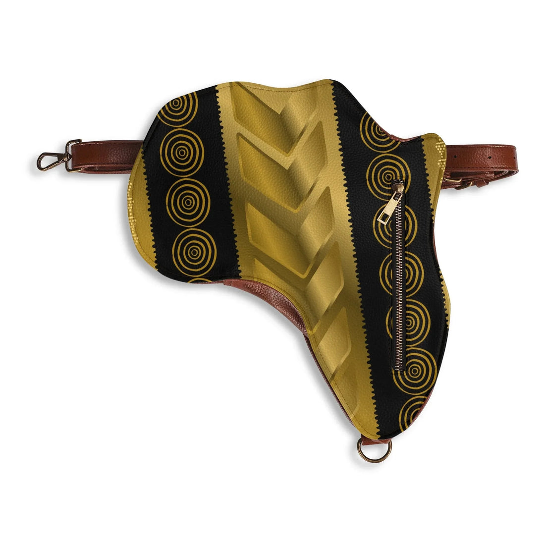 PU Leather Africa Map geometric gold and black Bag - DiwaKi