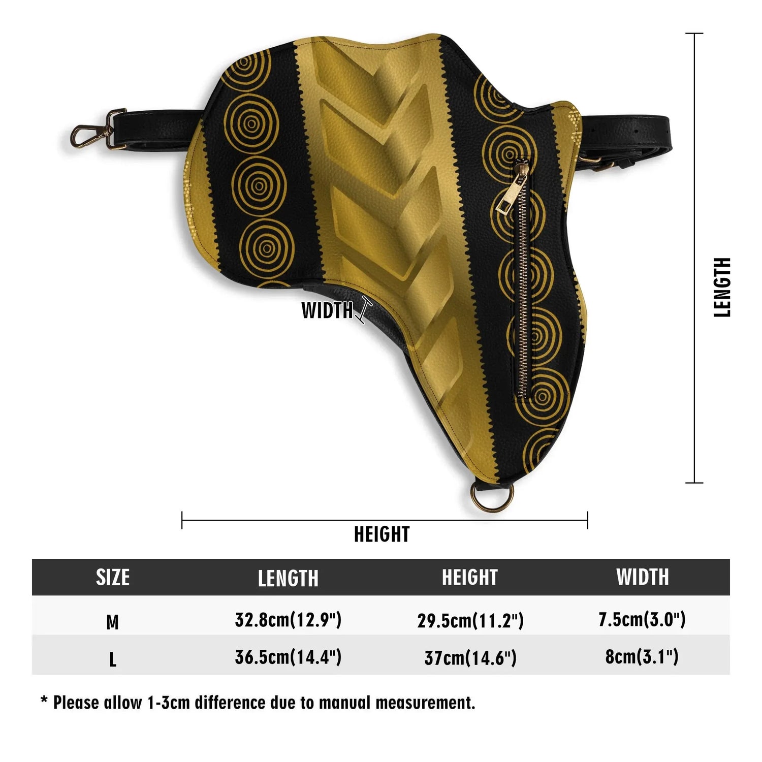 PU Leather Africa Map geometric gold and black Bag - DiwaKi