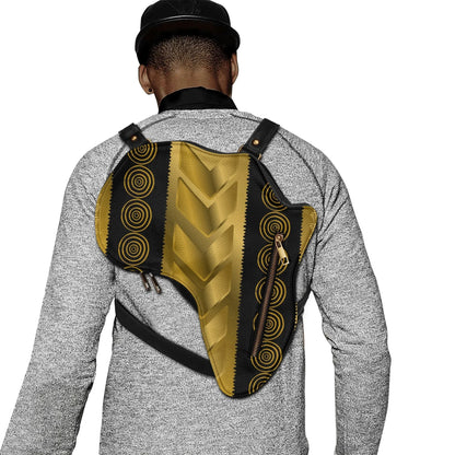 PU Leather Africa Map geometric gold and black Bag - DiwaKi