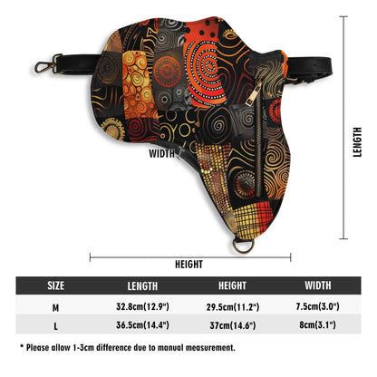 PU Leather Africa Map Bag wax print design - DiwaKi